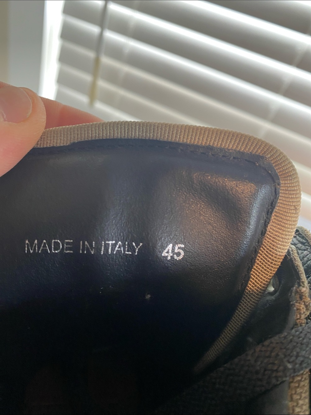 Off-White Men’s Olive and Gum High-Top Sneakers - Picture 6 of 8